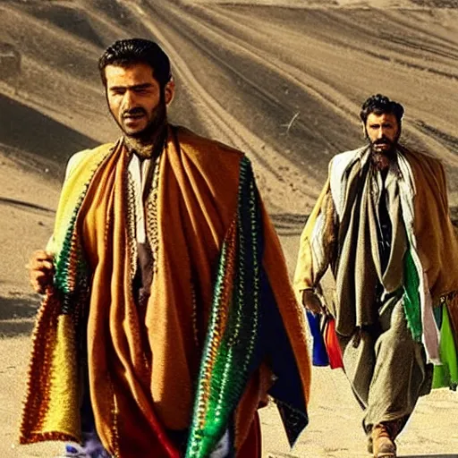 Image similar to Kurdish shephard wearing Kurdish clothes in a movie directed by Christopher Nolan, movie still frame, promotional image, imax 70 mm footage