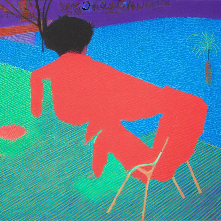 Image similar to dreaming from a new economy and a new financial system, $$$,EUR,BTC, painted by David Hockney, airbrush