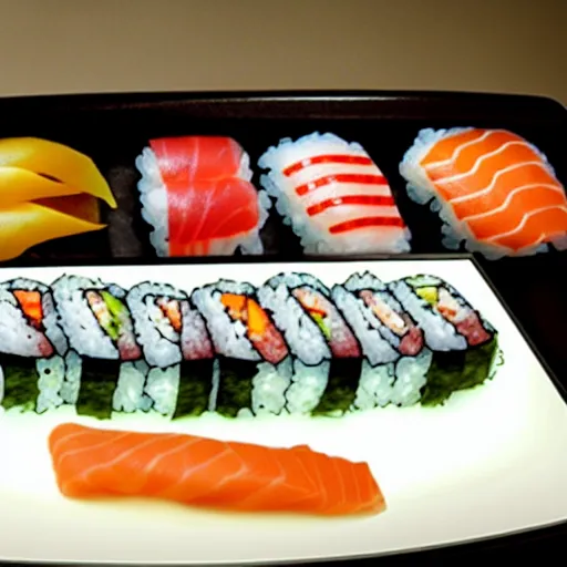 Image similar to a computer made of sushi