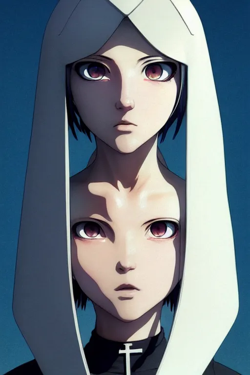 Prompt: portrait Anime cyborg girl in nun clothes, holy church, cute-fine-face, white-hair pretty face, realistic shaded Perfect face, fine details. Anime. realistic shaded lighting by Ilya Kuvshinov katsuhiro otomo ghost-in-the-shell, magali villeneuve, artgerm, rutkowski, WLOP Jeremy Lipkin and Giuseppe Dangelico Pino and Michael Garmash and Rob Rey