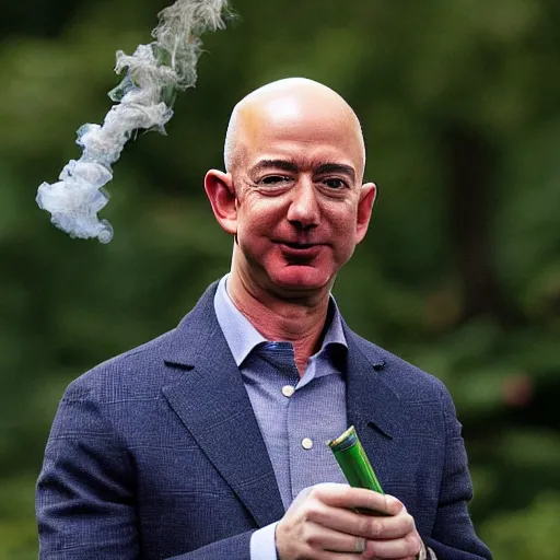 Prompt: Jeff bezos smoking a bong