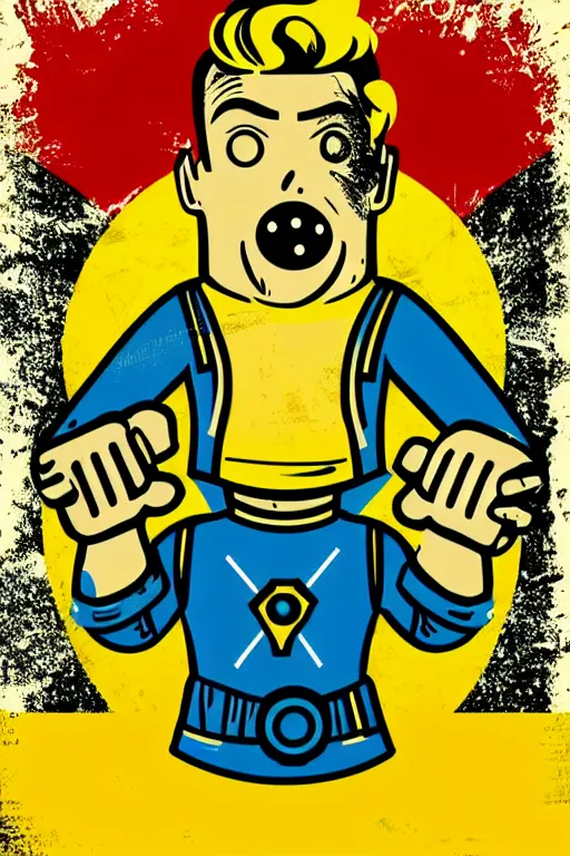 Image similar to fallout 7 6 retro futurist illustration art by butcher billy, sticker, colorful, illustration, highly detailed, simple, smooth and clean vector curves, no jagged lines, vector art, smooth andy warhol style