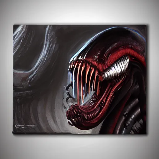 Prompt: Xenomorph, digital painting, highly detailed, great quality, concept art, sci fi horror, low-key lighting