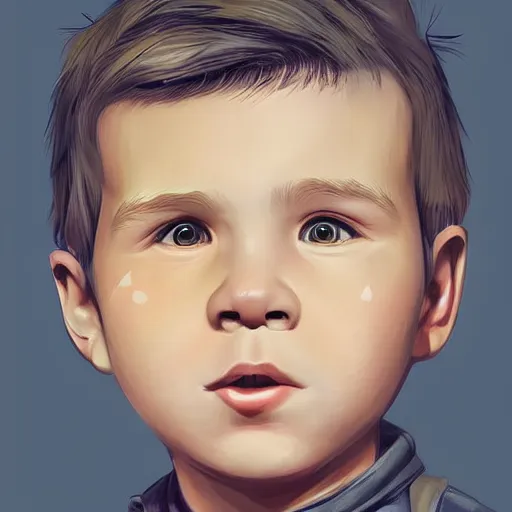 Prompt: super cute baby Harrison Ford, kawaii realistic portrait, by isabelle staub, by RossDraws, trending on artstation