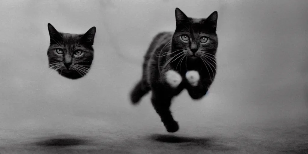 Image similar to filmreel image of a cat running