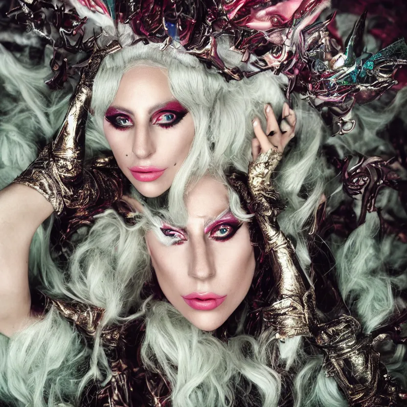 Prompt: portrait of lady gaga as an elf sorceress, ultra realistic, highly detailed, canon 3 5 mm photography