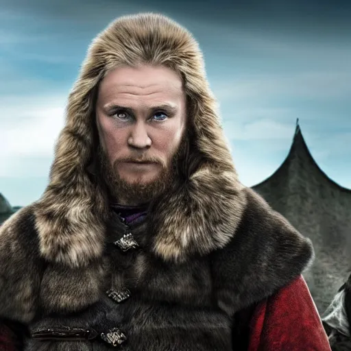 Image similar to Putin In the Vikings 4K quality super realistic