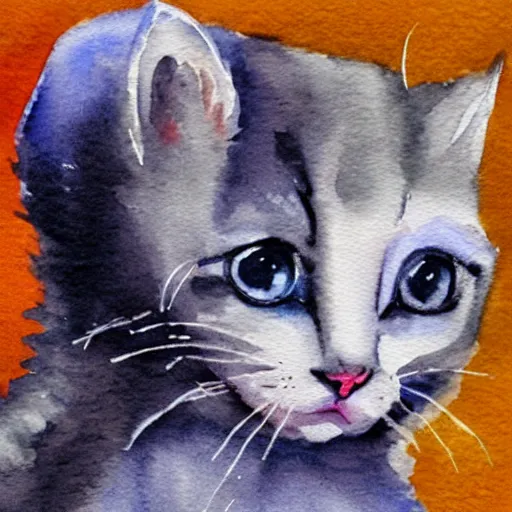 Image similar to cute kittens, watercolor