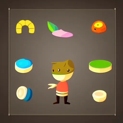 Prompt: 2d flat fun simple game character