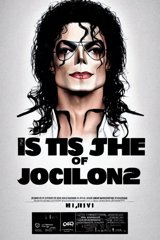 Image similar to this is it concert poster 2 0 0 9 king of pop, michael jackson 2 0 0 9 shades style, promotional, o 2 arena, london uhd, sharp, ultra realistic face, 4 k, cinematic, marvel, render, behind the scenes, leaked, set photo, detailed, modern, real life, sighting, photo real