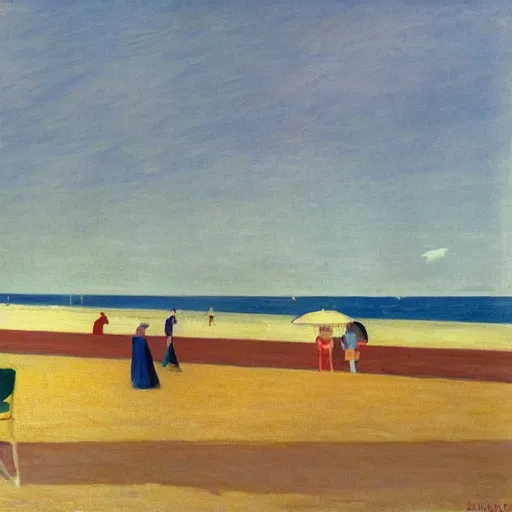 Image similar to Deauville beach by Edward hopper