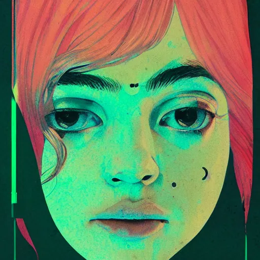 Prompt: Elle Fanning in glowing green radiation picture by Sachin Teng, asymmetrical, dark vibes, Realistic Painting , Organic painting, Matte Painting, geometric shapes, hard edges, graffiti, street art:2 by Sachin Teng:4