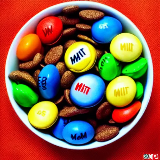 Image similar to eminem in a bowl of m & ms, high detail