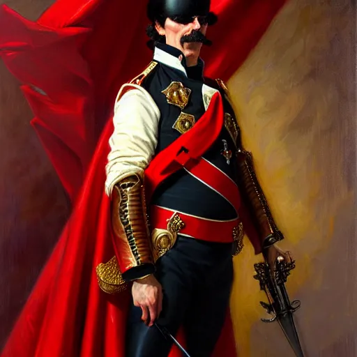 Image similar to drdisrespect as napoleon, breath taking, dignified, highly detailed painting by gaston bussiere, j. c. leyendecker, greg rutkowski, craig mullins 8 k
