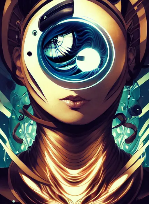 Image similar to style artgerm, joshua middleton, one punch man with swirling water swirling, symmetrical face, symmetrical eyes, steampunk cyberpunk,, cinematic lighting