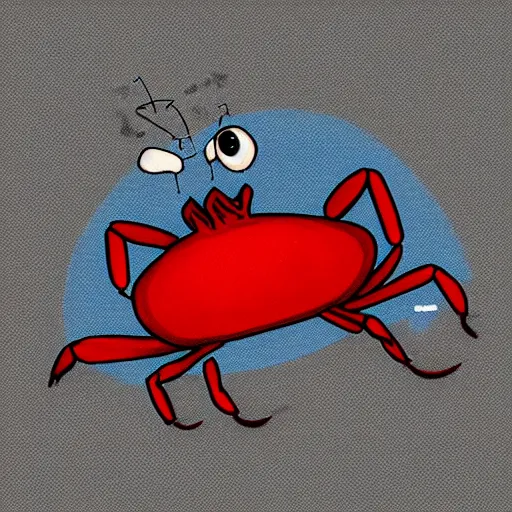 Image similar to a handsome attractive anthropomorphic red crab wearing a blue polo shirt, trending on artstation