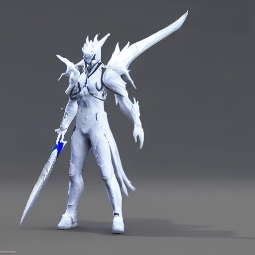 Image similar to lightning white dragon in destiny 2 3 d render