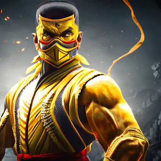 Prompt: Vajiralongkorn in Mortal Kombat XII, 4k, detailed,