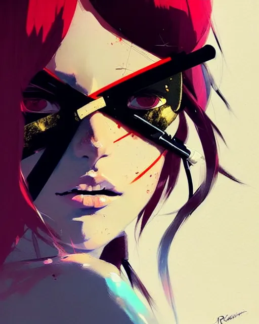 Image similar to a ultradetailed beautiful painting of a stylish woman with an eyepatch, by conrad roset, greg rutkowski and makoto shinkai trending on artstation