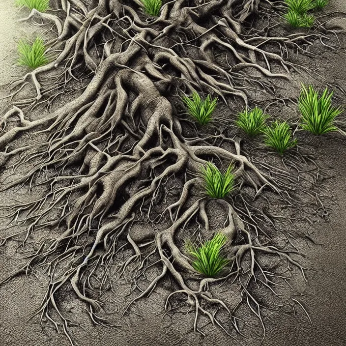 Image similar to roots are growing around the 9 gag!! logo, photorealistic rendering, hyperdetailed