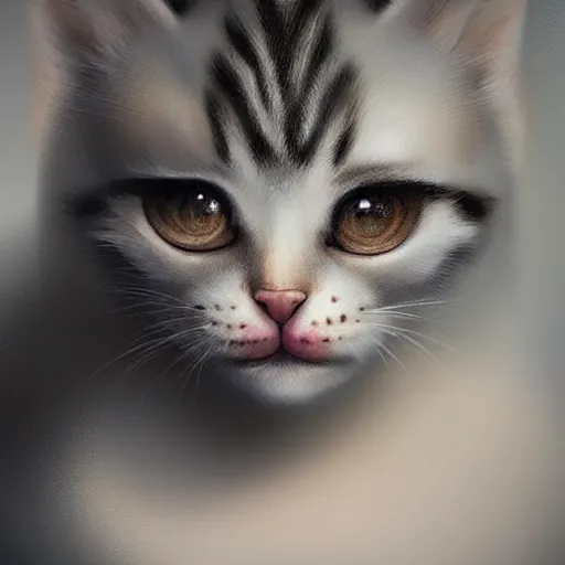 super cute but angry cat, portrait, face symmetry,, Stable Diffusion