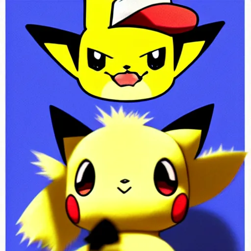 Image similar to Pichu from Pokemon wearing a straw hat by Ken Sugimori, anime, artstation