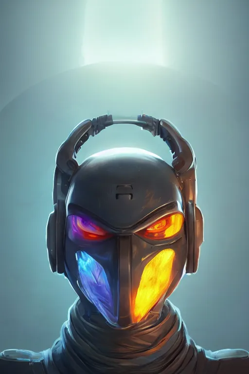 Image similar to epic mask helmet robot ninja portrait stylized as fornite style game design fanart by concept artist gervasio canda, behance hd by jesper ejsing, by rhads, makoto shinkai and lois van baarle, ilya kuvshinov, rossdraws global illumination radiating a glowing aura global illumination ray tracing hdr render in unreal engine 5