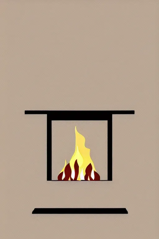 Image similar to minimalist boho style art of a fireplace, illustration, vector art