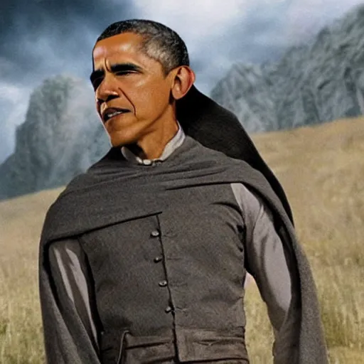 Image similar to movie still of Barack Obama in Lord of the Rings