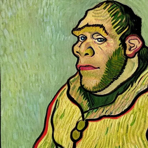 Image similar to a portrait of shrek by vincent van gogh, featured on pixiv, post - impressionism, impressionism, painterly, detailed painting