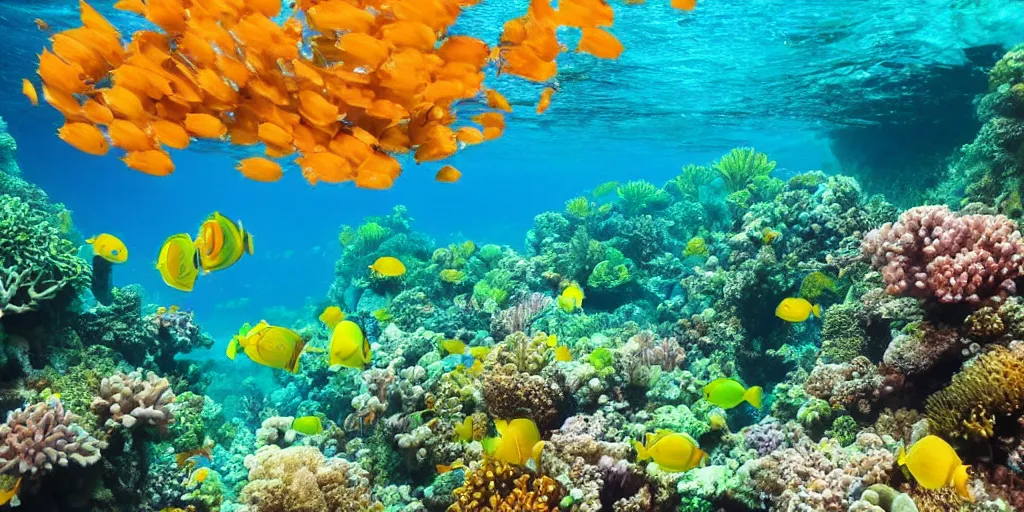 Image similar to landscape photo, underwater diving, coral reef, tropical fishes