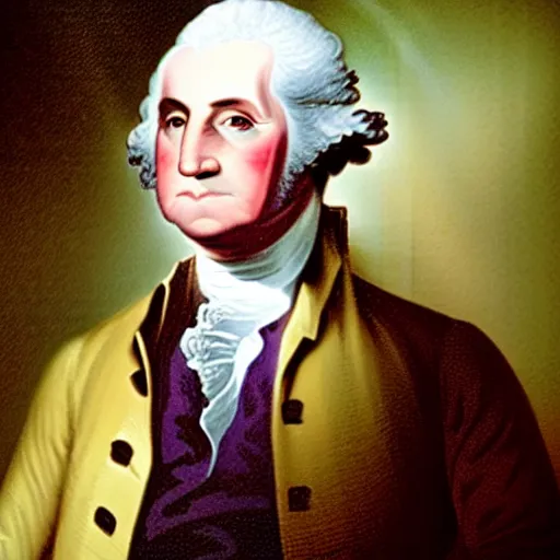 Image similar to george washington with a purple mohawk