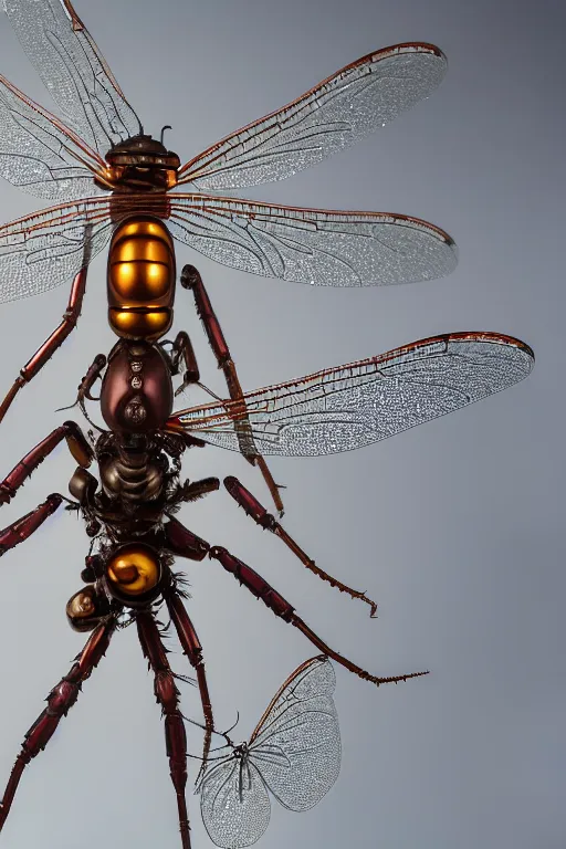 Prompt: a macro photograph of a bio - mech cyborg dragonfly by adam gor, by javier ruperez, by ellen jewett, 8 k
