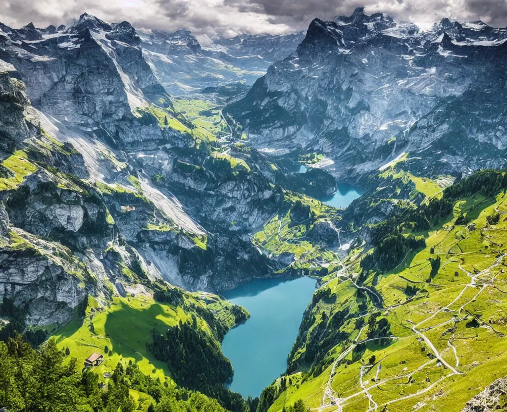 Image similar to Amazing Switzerland Landscape that are out of this world 8k