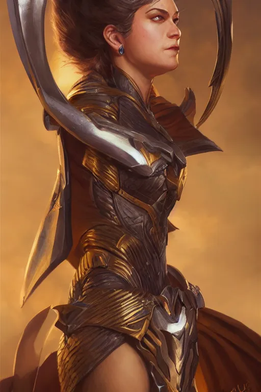 Image similar to amazon valkyrie athena, d & d, fantasy, portrait, highly detailed, headshot, digital painting, trending on artstation, concept art, sharp focus, illustration, art by artgerm and greg rutkowski and magali villeneuve