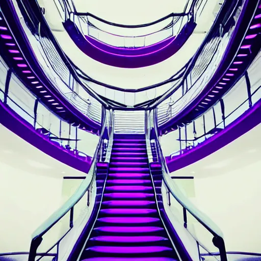 Image similar to pov your falling down an infinite purple staircase