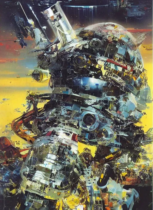 Image similar to masterpiece book cover illustration by the great famous sci - fi artist john berkey.