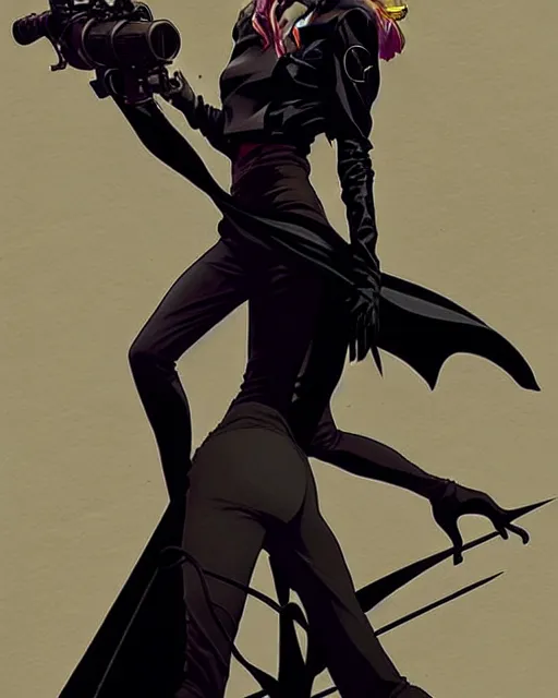 Image similar to rafael albuquerque comic art, peter mohrbacher, steve niles, phil noto, artgerm, pretty phoebe tonkin dark witch black dress, symmetrical eyes, black leather jacket, jeans, long blonde hair