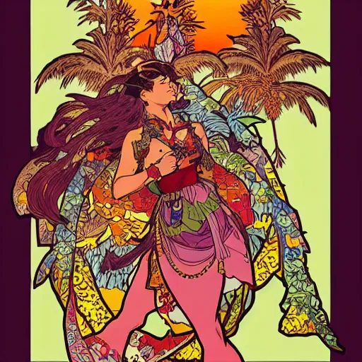 Prompt: sakura sunset illustration, pop art, splash painting, art by geof darrow, ashley wood, alphonse mucha