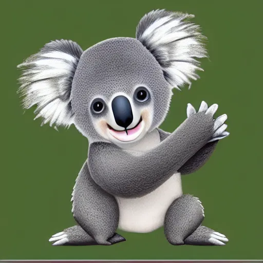 Image similar to cute whatsapp emoji of a koala bear, vector