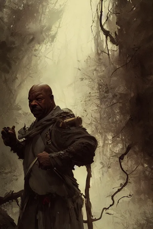 Prompt: carl weathers, sorcerer, lord of the rings, tattoo, decorated ornaments by carl spitzweg, ismail inceoglu, vdragan bibin, hans thoma, greg rutkowski, alexandros pyromallis, perfect face, fine details, realistic shaded