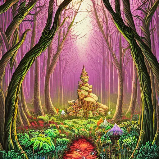 Image similar to Magical fairy forest by Dan Mumford