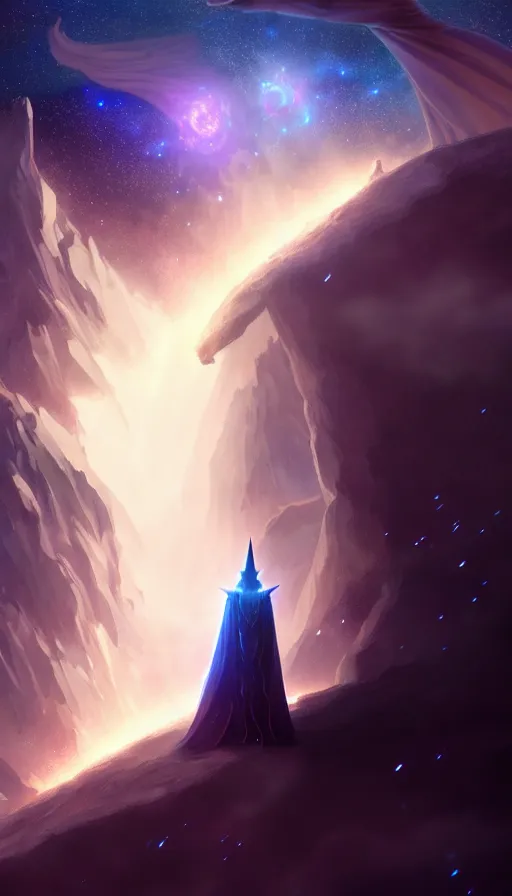 Prompt: celestial god with a cape, epic scene, holy, full body, galaxy, and, stars, atmosphere, unreal engine, pixar, video game, ethereal, insanely, detailed, volumetric, symmetrical, concept art, charlie bowater, tsutomu nihei, unreal engine, artstation, cinematic, video game, digital painting, artist maena