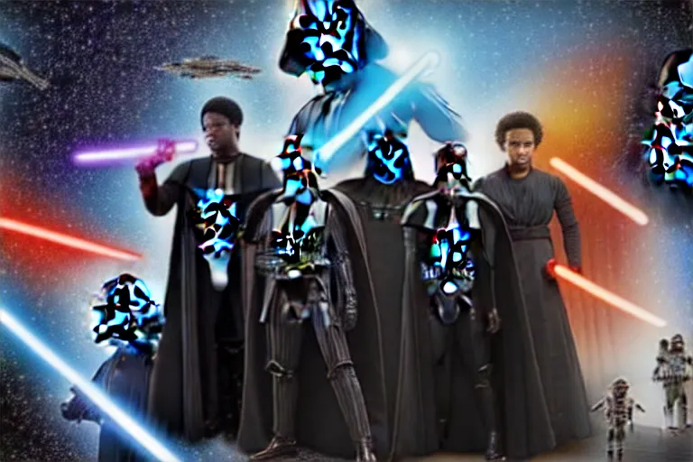 Prompt: all black cast star wars