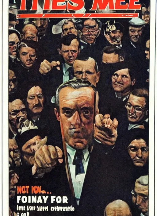 Image similar to Fascist TIme Magazine Cover of 1970, 8K, sharp focus, HD