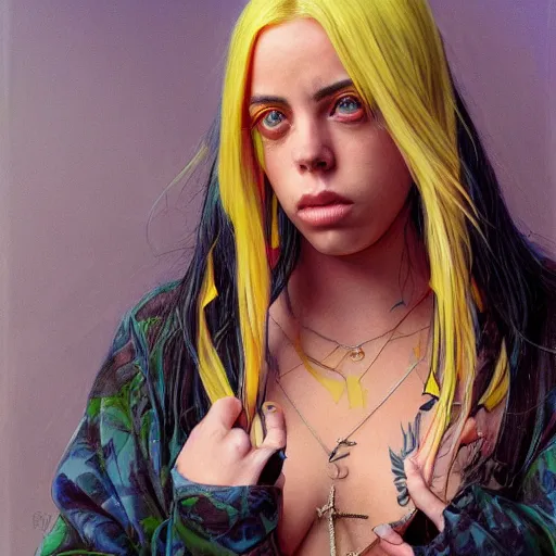 Image similar to Billie Eilish, by Mark Brooks, by Donato Giancola, by Olivia De Berardinis