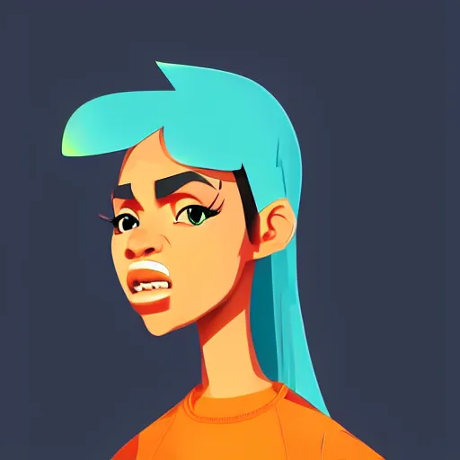 Image similar to 2 d character design, female rapper, vector art, digital art, portrait, 4 k, 8 k, sharp focus, smooth, illustration, concept art, music artist