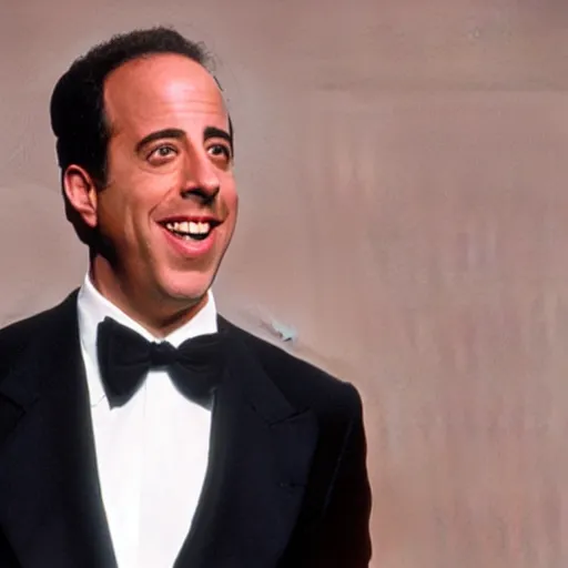 Prompt: jerry seinfeld with very long hair, photograph