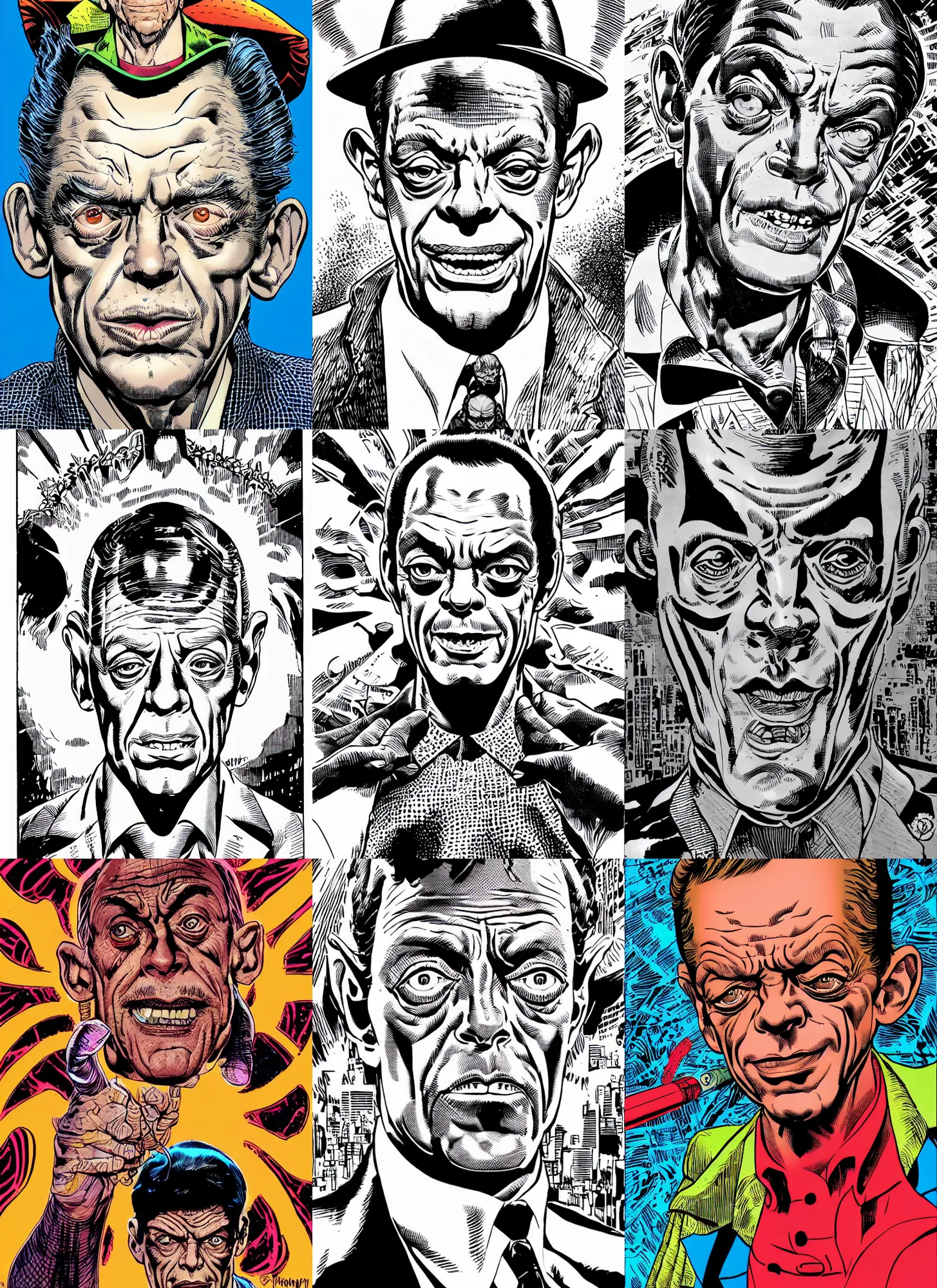Prompt: dynamic macro head portrait of don knotts by cory walker and ryan ottley and jack kirby and barry windsor - smith, comic, illustration, photo real