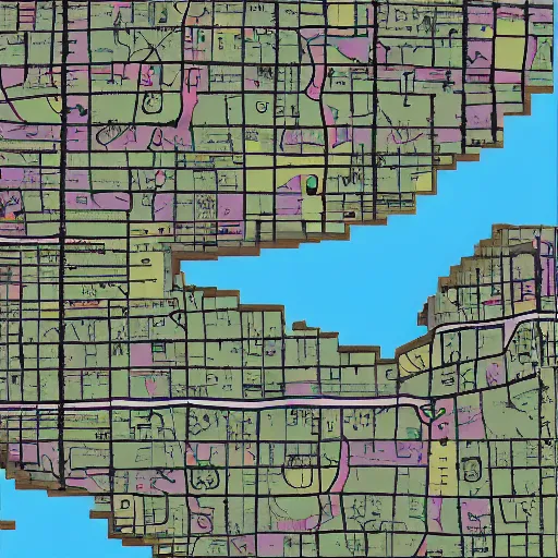 Prompt: gta map of a supermarker of new york, after a war, top down perspecrive